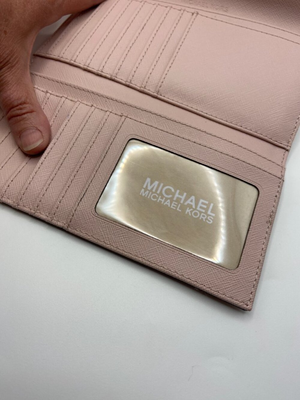Michael Kors Jet Set Travel Large Chain Shoulder Tote & Wallet Powder Blush Pink - Picture 10 of 14